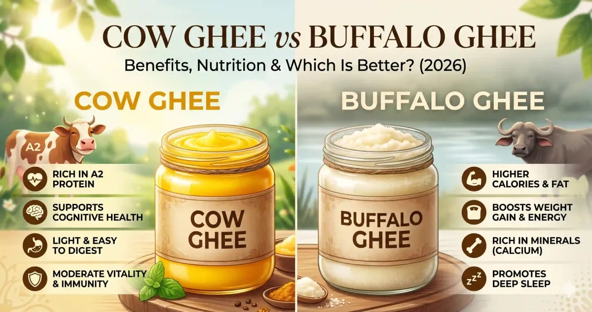 Cow ghee vs buffalo ghee comparison