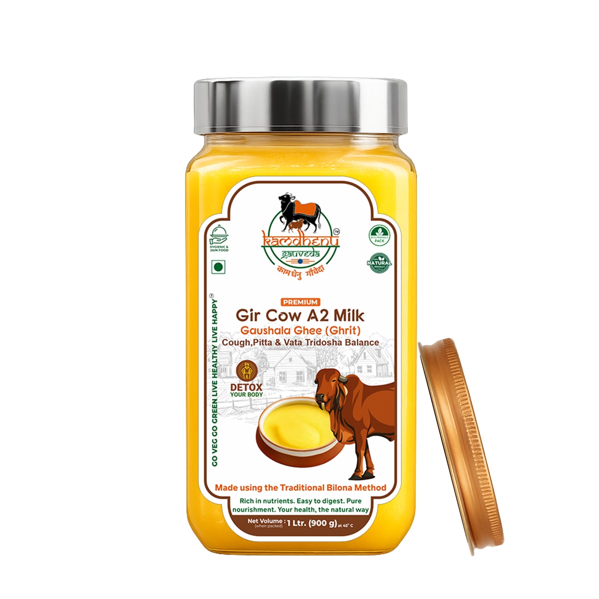 A2 Gaushala Gir Cow Ghee – Pure Bilona Desi Ghee 1kg