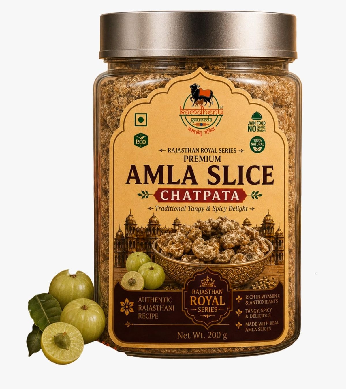 Amla Slice Chatpata – Rajasthan Royal Series, 200 g jar