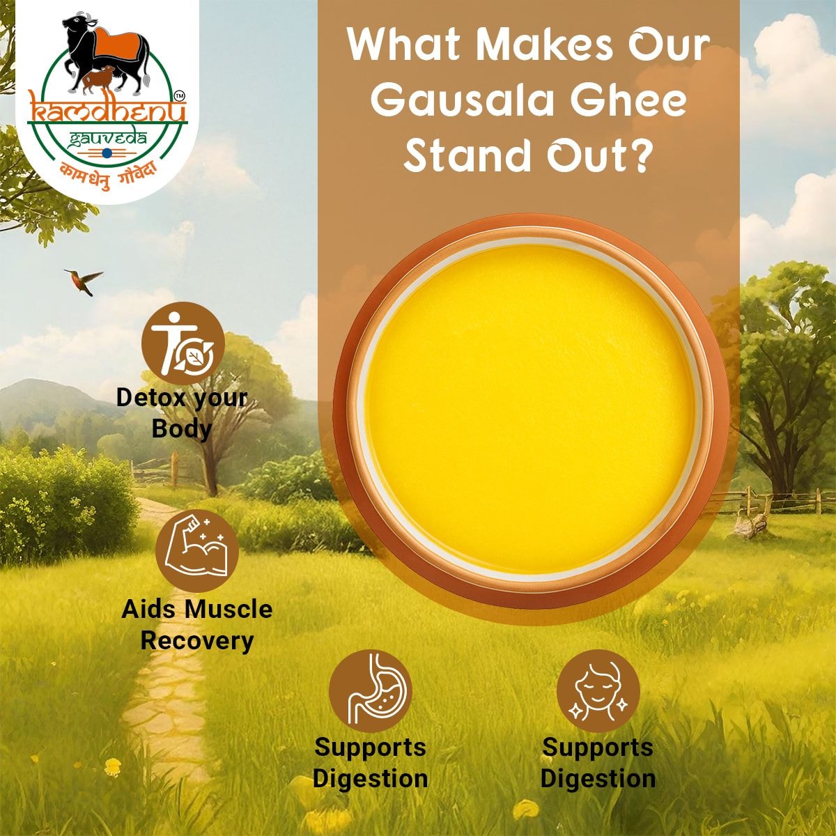 A2 Gaushala Gir Cow Ghee – Pure Bilona Desi Ghee 1kg