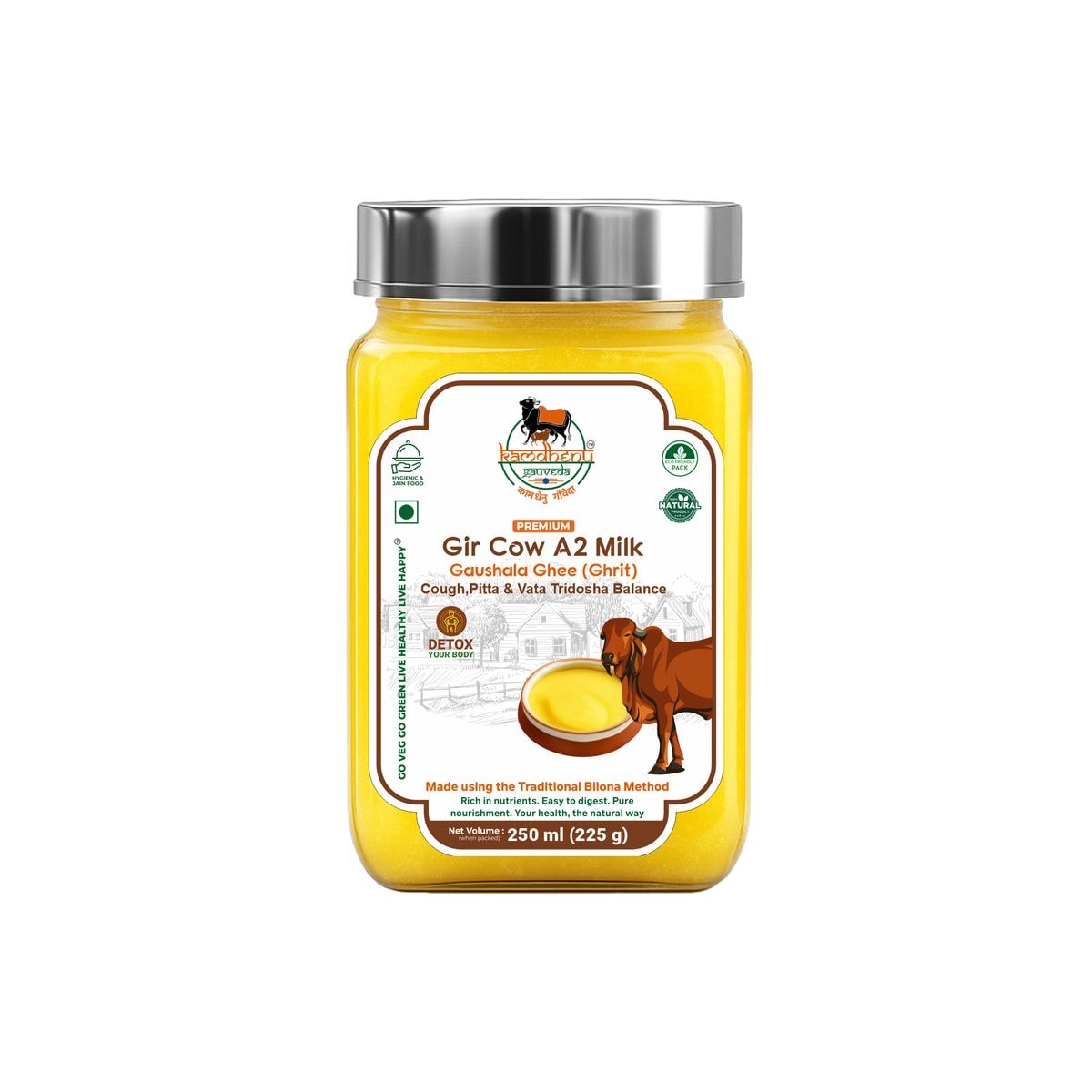 A2 Gaushala Gir Cow Ghee – Pure Bilona Desi Ghee 1kg
