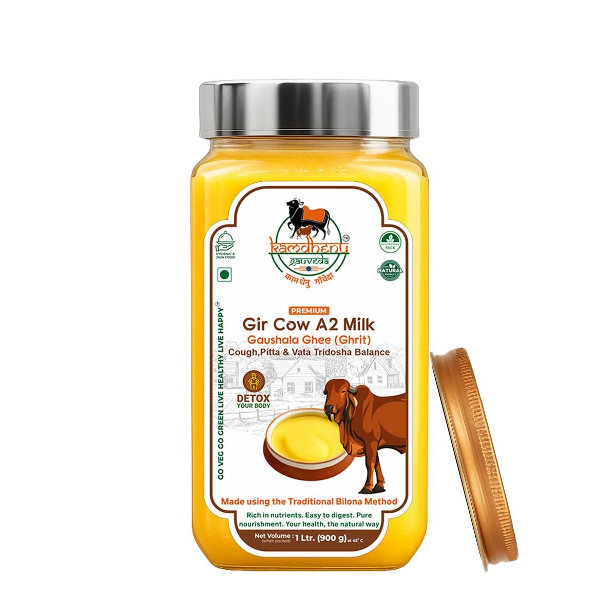 A2 Gaushala Gir Cow Ghee – Pure Bilona Desi Ghee 1kg